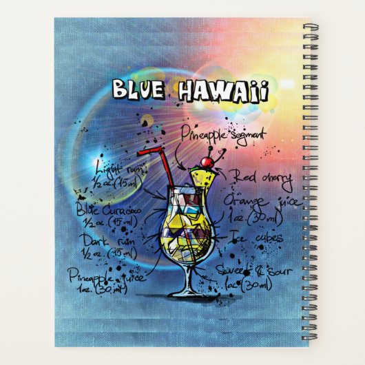 Blue Hawaii Cocktail (#1 van 12 Drink Recipe Set) Planner (Achterkant)