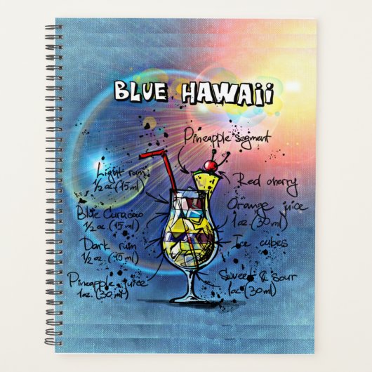 Blue Hawaii Cocktail (#1 van 12 Drink Recipe Set) Planner (Voorkant)
