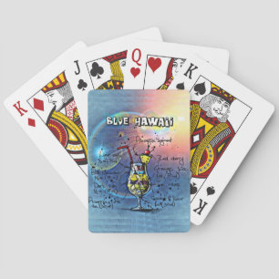 Blue Hawaii Cocktail (#1 van 12 Drink Recipe Set) Pokerkaarten