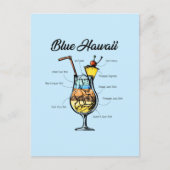 Blue Hawaii Cocktail Recept Feestdagenkaart (Voorkant)