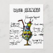 Blue Hawaii Cocktail Recipe Briefkaart (Voorkant)
