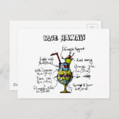 Blue Hawaii Cocktail Recipe Briefkaart (Voorkant / Achterkant)