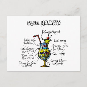 Blue Hawaii Cocktail Recipe Briefkaart