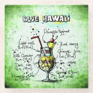 Blue Hawaii Drink Recipe Glazen Onderzetter