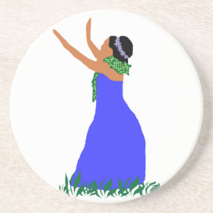 Blue Hawaii Hula Dancer Onderzetter