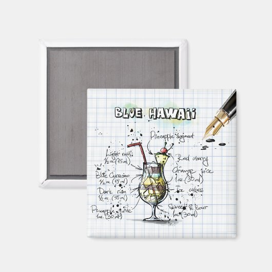 Blue Hawaii Magneet (Voorkant / Achterkant)