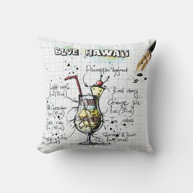 Blue Hawaii Pillow Kussen (Voorkant)