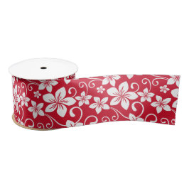 BLUE HAWAII (RED) SATIN RIBBON SATIJNEN LINT
