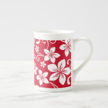 BLUE HAWAII (ROOD) BONE CHINA KOPJE