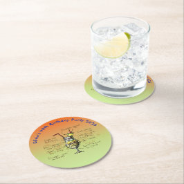 Blue Hawaii verjaardagsfeestje Ronde Kartonnen Onderzetter