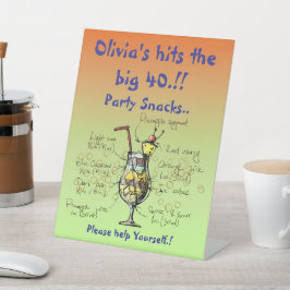 Blue Hawaii verjaardagsfeestje snacks Reclamebord Met Voetstuk