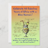 Blue Hawaii verjaardagsfeestje uitnodiging (Voorkant)