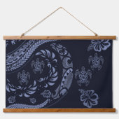 Blue Hawaiian Contemporary Tapa Hangend Wandkleed (Voorkant)