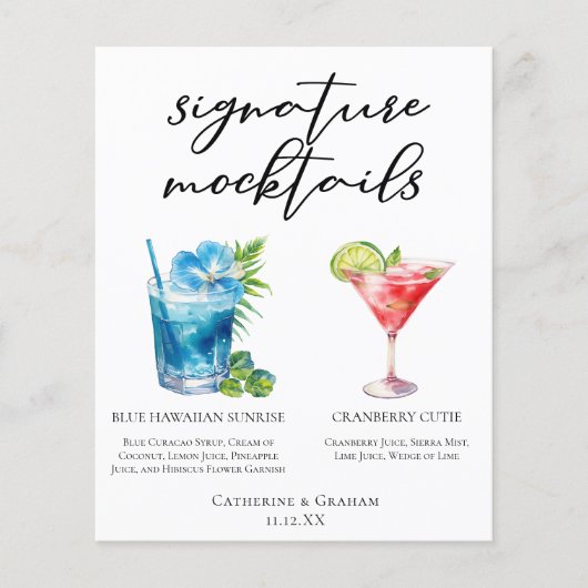 Blue Hawaiian Cranberry Cutie Mocktails Menu (Voorkant)