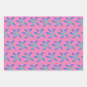 Blue Hawaiian Flowers Inpakpapier Vel (Voorkant 3)