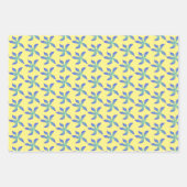 Blue Hawaiian Flowers Inpakpapier Vel (Voorkant 2)