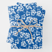 Blue Hawaiian Hibiscus Flowe Inpakpapier Vel (In situ)