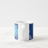 Blue Hawaiian Hibiscus Pattern Espresso Kop (Achterkant)