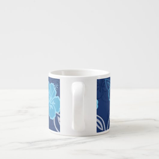 Blue Hawaiian Hibiscus Pattern Espresso Kop (Achterkant)