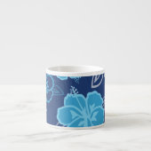 Blue Hawaiian Hibiscus Pattern Espresso Kop (Voorkant)