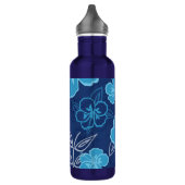 Blue Hawaiian Hibiscus Pattern Waterfles (Links)