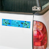 Blue Hawaiian Honu Turtle bumper sticker (Op Truck)