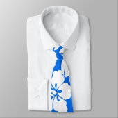 Blue Hawaiian Pattern Stropdas (Gebonden)
