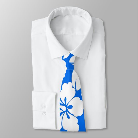 Blue Hawaiian Pattern Stropdas (Gebonden)