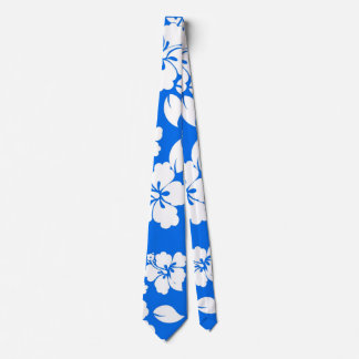 Blue Hawaiian Pattern Stropdas
