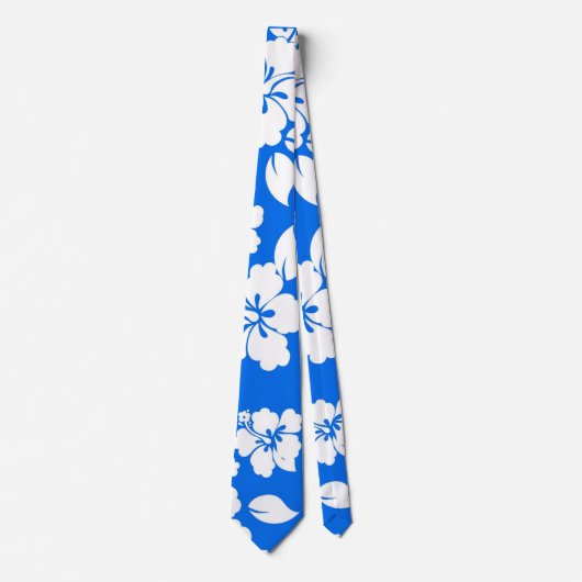 Blue Hawaiian Pattern Stropdas (Voorkant)