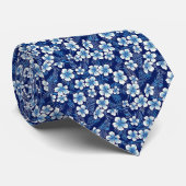 Blue Hawaiian Plumeria Bloemen gepersonaliseerd Stropdas (Opgerold)