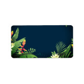 Blue Hawaiian Tropical Flowers Etiket (Voorkant)