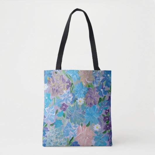 Blue Haze Floral Canvas tas (Voorkant)