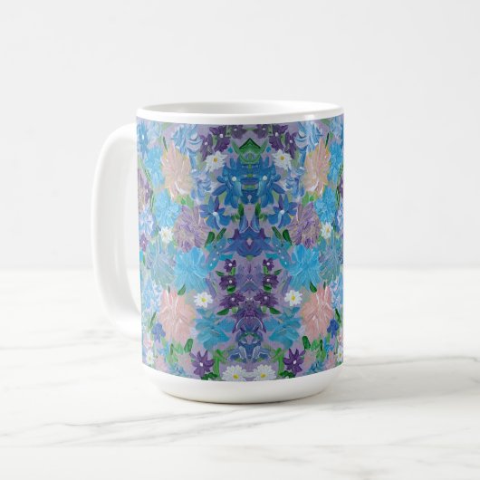 Blue Haze Floral Coffee Mok (Voorkant links)
