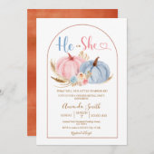 Blue He or She Boho Pink Pumpkin Geslacht Onthulli Kaart (Voorkant / Achterkant)
