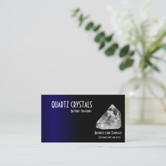 Blue Healing Crystals Quartz Visitekaartje (Staand voorkant)