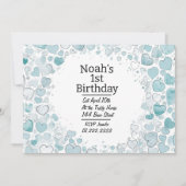 Blue Heart - Aangepersonaliseerde uitnodiging voor (Voorkant)