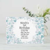 Blue Heart - Aangepersonaliseerde uitnodiging voor (Staand voorkant)