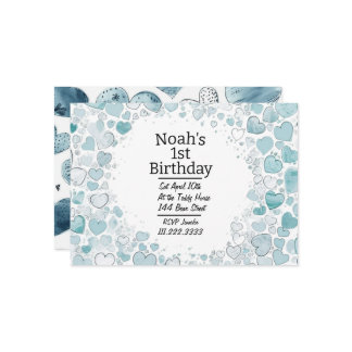 Blue Heart - Aangepersonaliseerde uitnodiging voor