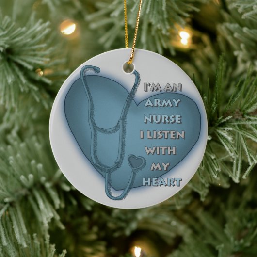 Blue Heart Army verpleegster Keramisch Ornament (Boom)