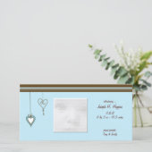 Blue Heart Baby Aankondiging Fotokaarten (Staand voorkant)