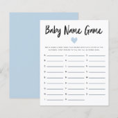 Blue Heart Baby Name Shower Game (Voorkant / Achterkant)