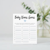 Blue Heart Baby Name Shower Game (Staand voorkant)
