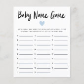 Blue Heart Baby Name Shower Game (Voorkant)
