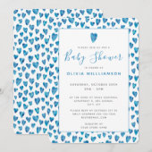 Blue Heart Baby shower Kaart (Voorkant / Achterkant)