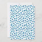 Blue Heart Baby shower Kaart (Achterkant)