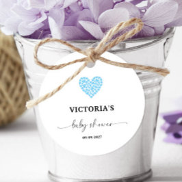 Blue Heart Baby shower Party Bedankjes Labels