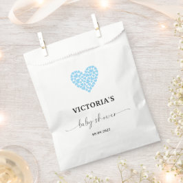 Blue Heart Baby shower Party Bedankzakje