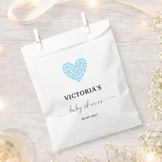 Blue Heart Baby shower Party Bedankzakje (Geknipt)