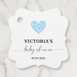 Blue Heart Baby shower Party Fancy Plein Bedankjes Labels